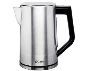 Quest Digital Temperature Control Kettle, 1.7L Capacity, 5 Temperature Settings for Tea/Coffee/Herbal/Green, Stainless Steel, 3000W (68339)