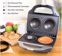 Quest 35970 Double Deep Fill Pie Maker/Features Built-In Crimping Edge & Separate Pastry Cutter/Makes Pies 9cm Diameter/Non-Stick Plates / 700W