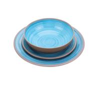 Quest Elite 12 Piece Dinner Set Recycled Post-Consumer Materials BPA Free & Dishwasher Safe Outdoor Camping Plates & Bowl Sets for Caravan Motorhome Heat Resistant Artisan (Delphinium)