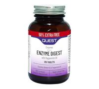 Quest Leisure Enzyme Digest Tablets with Peppermint Oil & Betaine, Vegan, 50% Extra Free, 90+45