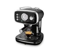 Quest Espresso Coffee Machine, 15 Bar, Milk Frother, 1.2L Tank | Retro Design, For Ground Coffee; Steam Wand for Lattes, Cappuccinos and Flat Whites; Removable 1.2L Tank and Drip Tray.