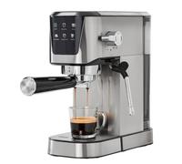 Quest Espresso Coffee Machine with Milk Steamer, 20 Bar, Stainless Steel | Nespresso® Pod & Ground Coffee Compatible, Fast Heating, 2-Cup Filter, Touch Control, Stainless Steel Compact Design