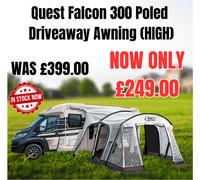 Quest Falcon 300 HIGH top tall driveaway motorhome awning A3508 -GREY