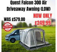 Quest Falcon 300 LOW top driveaway motorhome awning A3507 - GREY