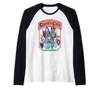 Quest for Cats Roleplay Retro Vintage Funny Adult Humor Raglan Baseball Tee