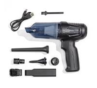 Quest Handheld Car Vacuum & Blower with 6 Attachments / 12000Pa High Power Suction/HEPA Nano Filter/Compact Cordless Design/USB Charging/Inflate Airbeds