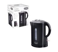 Quest Jug Kettle Black, 1L - Compact Cordless Electric Kettle With Water Level Indicator - Fast Boil Small Kitchen Kettle
