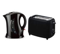 Quest Kettle 1.7L + Toaster 2 Slice Black Low Wattage Caravan Motorhome Boat Van