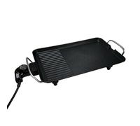 Quest Large Low Wattage Healthy Electric Griddle - 1400W Dual Cooking Plate with Flat & Ribbed Surfaces, Non-Stick, Adjustable Thermostat, Grease Drain, Portable BBQ Grill 55x24cm