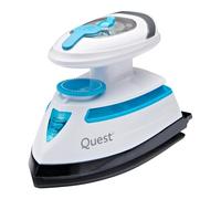 Quest Mini Travel Iron/Steam Travel Iron with Temperature Control/Non-Stick Soleplate / 30ml Water Tank/Measuring Cup Included / 408W Power