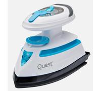 Quest 34000 Blue Mini Travel Iron with Temperature Control 408W - Size: 18 x 10.5 x 12.5cm - Wilko