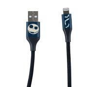 Quest | Nightmare Before Christmas 6ft USB-A To Lightning Braided Charging Cable Jack Bats