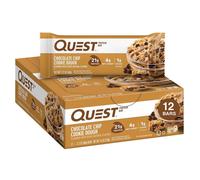 Quest Nutrition Chocolate Chip Cookie Dough Flavoured Protein Bar| High Protein, Low Sugar, Keto-Friendly Snack - 50g, Pack of 12's