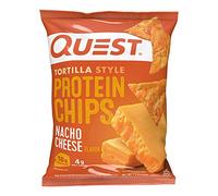 Quest Nutrition Nacho Cheese Tortilla Style Protein Chips, 18g Protein, 4g Net Carb, Low Carb, Gluten Free, 1.1 oz (Pack of 12)