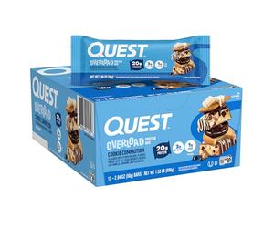 Quest Nutrition Overload Protein Bars, Cookie Commotion, 20g Protein, 1g Sugar, 3g Net Carbs, Gluten Free, 12 Count