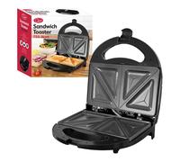 Quest Toastie Maker Sandwich Toaster Black/Easy Clean Non Stick Plates/Cool Touch Handle/750W/35129