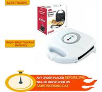 Quest Sandwich Toastie Maker/White/Non-Stick Easy Clean/Student Essentials for University