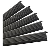 Quest Self-Adhesive Stair Nosing Profile, 40 x 25 mm, Non-Slip Plastic PVC Stair Nosing Protection, 100 cm, Set (Black, 5 Set)
