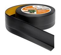 Quest Skirting Board PVC 50 x 20 mm Self-Adhesive - Black, 5 m | Baseboard trim, 1.97x0.79 inches, flexible self-adhesive PVC, seals wall-floor gaps, kitchen & bathroom