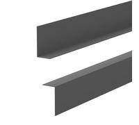 Quest Skirting Board Rigid PVC 20 x 10 mm UV-Resistant - Dark Grey, 200 cm | Baseboard trim, 0.79x0.39 inches, slim hard PVC, glues on with no drilling, impact & scratch-resistant, home & office