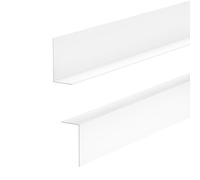 Quest Skirting Board Rigid PVC 35 x 18 mm L-Shape - White, 200 cm | Baseboard trim, 1.38x0.71 inches, slim L-shaped rigid PVC, moisture & UV resistant, glues on with no drilling, easy to cut