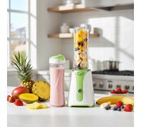 Quest 34009 Personal Blender & Smoothie Maker / 2 600ml Portable Bottles / Green