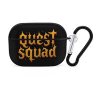 Quest Squad Wireless Bluetooth Earbud Case Compatible with Airpods Pro Earphone Cover Pouch with Stainless Steel Carabiner