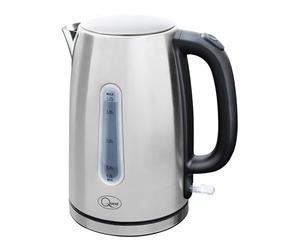 Quest Stainless Steel Electric Kettle / 1.7 Litre / 6 cups/Fast Boiling | 3000W / Pop Up Stainless Steel Lid / Cord Storage / Anti-Limescale Filter / Easy Clean / Strix Controller