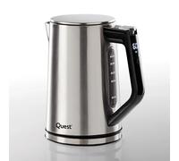 Quest Digital Temperature Control Kettle, 1.7L Capacity, 5 Temperature Settings for Tea/Coffee/Herbal/Green, Stainless Steel, 3000W (68339)