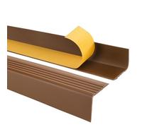 Quest Stair Edge Profile Self-Adhesive PVC Plastic Stair Edge Protection 50 x 42 mm Brown 90 cm