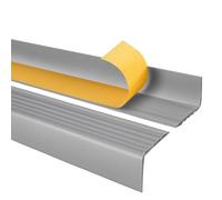 Quest Stair Nosing PVC 50 x 42 mm Anti-Slip - Silver, 150 cm | Step edge protector, 50 x 42 mm, durable abrasion-resistant PVC, high-traffic areas, hallways & stairs