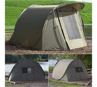 Quest Stealth XL Pop Up Bivvy | 1 Man | Carp Fishing Tackle (Green)