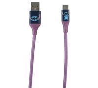 Disney Stitch 6ft USB A To Type-C Braided Charging Cable Blue Face Disney Blue