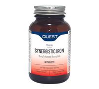 Quest Synergistic Iron 15mg Tablets with Vitamin B, C & Copper. Helps Reduce Tiredness & Fatigue Plus Formation of Red Blood Cells & Immune Support. Vegan & Gluten Free Formula. (90 Capsules)