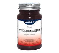 Quest Synergistic Magnesium 150mg Plus Vitamin B6-60 Tablets. Essential for Energy Production & Muscle Function. Supports Heart Health & Nervous System, Gluten-Free, Dairy-Free, Vegan. (60 Capsules)