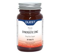 Quest Synergistic Zinc 15mg (30 Tablets) - Zinc & Copper Supplement for Immune Support, Fertility, Hair Care, Nail Care & Skin Care. High Strength Minerals with Optimum Absorption & Utilisation