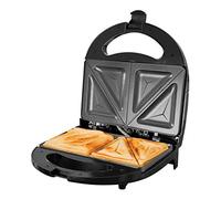 Quest Toastie Maker Sandwich Toaster Black/Easy Clean Non Stick Plates/Cool Touch Handle/750W/35129