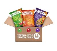 Quest Tortilla Style Protein Chips Variety Pack, Chili Lime, Nacho Cheese, Loaded Taco, 1.1 Ounce (Pack of 12)