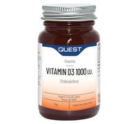 Quest - Vitamin D3 1000i.u High Strength VIT D Supplements Tablets. Easy to Swallow One A Day D3 Vitamin for Immune System, Healthy Bones, Teeth and Muscles (90 Tablets)