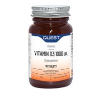 Quest - Vitamin D3 1000i.u High Strength VIT D Supplements Tablets. Easy to Swallow One A Day D3 Vitamin for Immune System, Healthy Bones, Teeth and Muscles (90 Tablets)