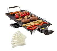 Quest XL Teppanyaki Grill, 70 x 23cm, Non Stick, Adjustable Thermostate | Electric Tabletop Grill, Large Cooking Plate, 8 Wooden Spatulas Included, Adjustable Heat Control, For Party & Family Meals