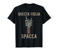 Questa Figlia Spacca Mano scheletrica Musica Rock Chitarra T-Shirt
