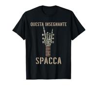 Questa Insegnante Spacca Mano scheletrica Musica Rock T-Shirt