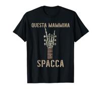 Questa Mammina Spacca Mano scheletrica Musica Rock Chitarra T-Shirt