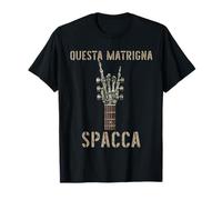 Questa Matrigna Spacca Mano scheletrica Musica Rock Chitarra T-Shirt