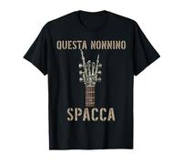 Questa Nonnino Spacca Mano scheletrica Musica Rock Chitarra T-Shirt