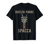 Questa Padre Spacca Mano scheletrica Musica Rock Chitarra T-Shirt