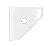 Questech 5" Soap Dish, Corner Shelf for Inside Shower, Retrofit Shower Organizer for Tiled Walls, Corner Soap Holder Bathroom Accessories, Geo Flatback, Bright White Polished