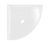 Questech 8" Corner Shower Shelf, Retrofit Shower Organizer for Tile Walls, Corner Caddy Soap Dish Bathroom Storage, Metro Flatback, Bright White Polished