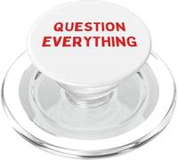 Question Everything Bold Red Typography Critical Thinker PopSockets PopGrip for MagSafe